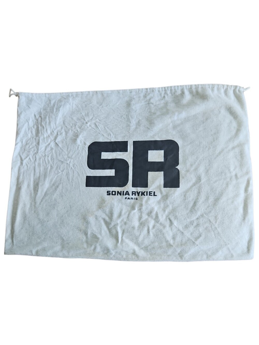 Sonia Rykiel White Drawstring Bag with Black SR Logo